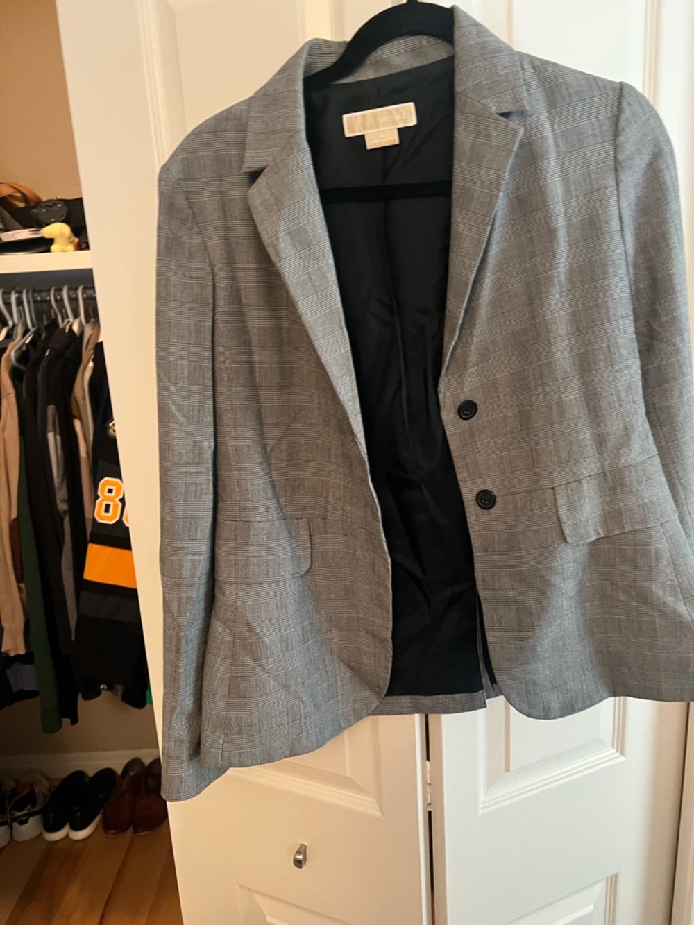 Michael Kors Gray Plaid Men's Sport Coat - Two-Button Blazer